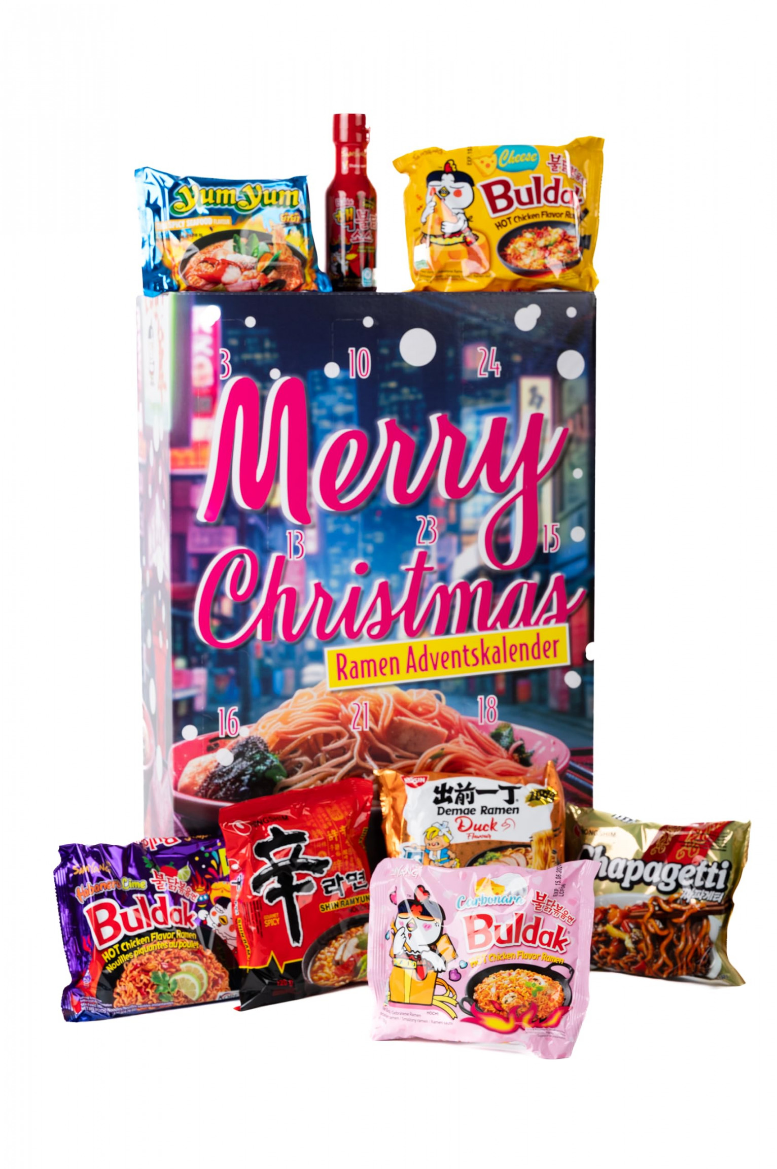 Advent Calendar with  Delicious Instant Ramen XXL Pasta and a