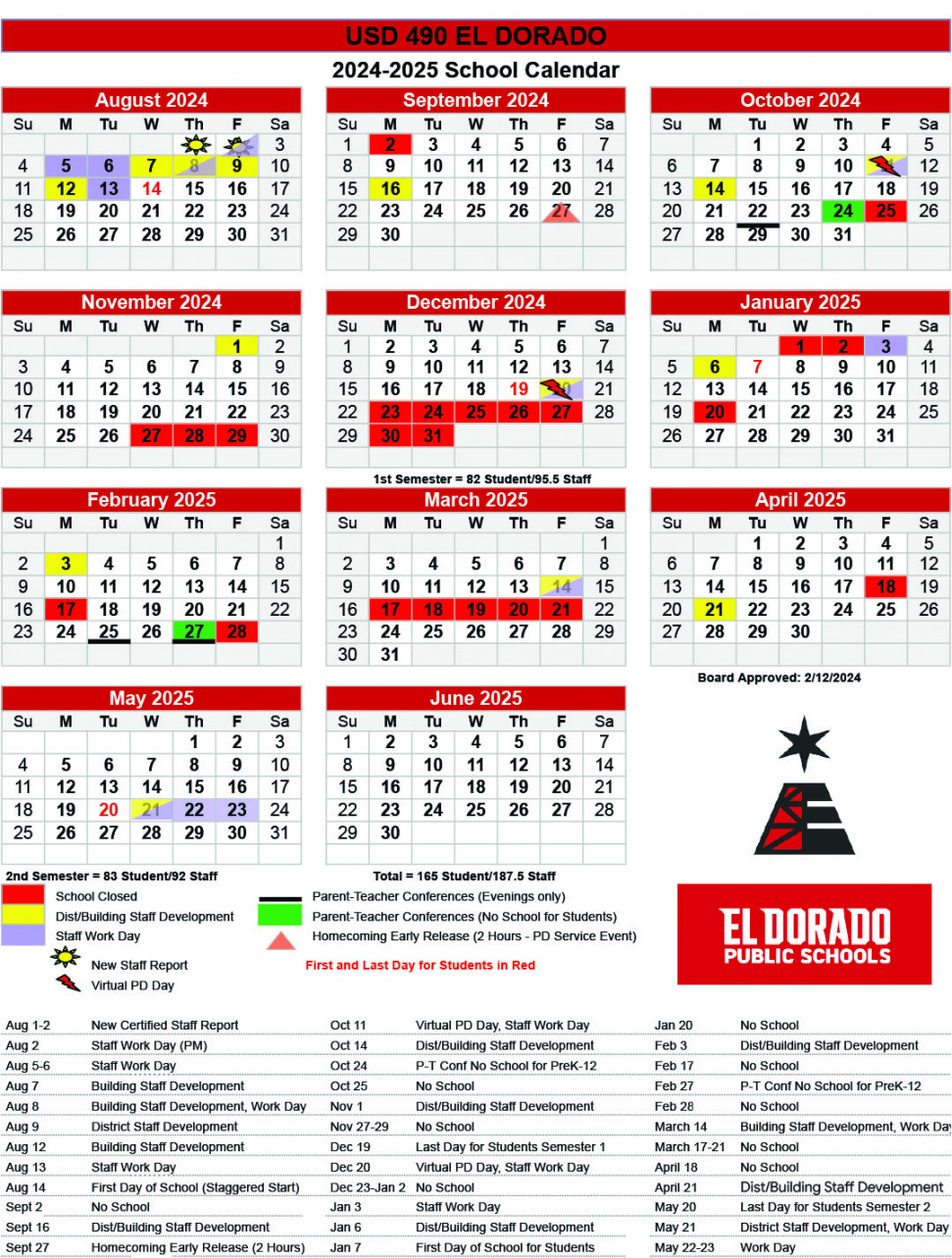 District Calendars  El Dorado Public Schools