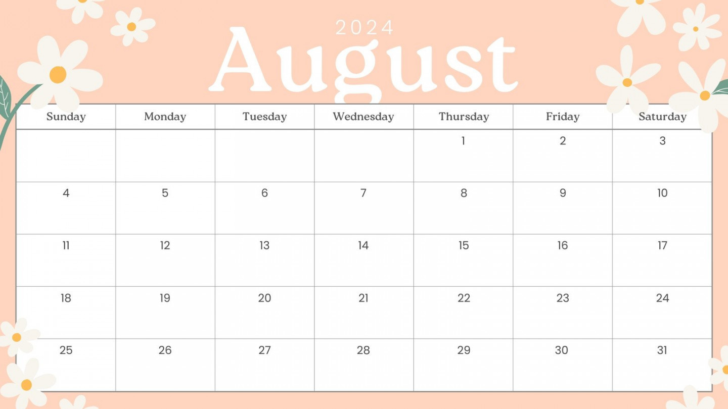 Free printable August  calendar templates  Canva