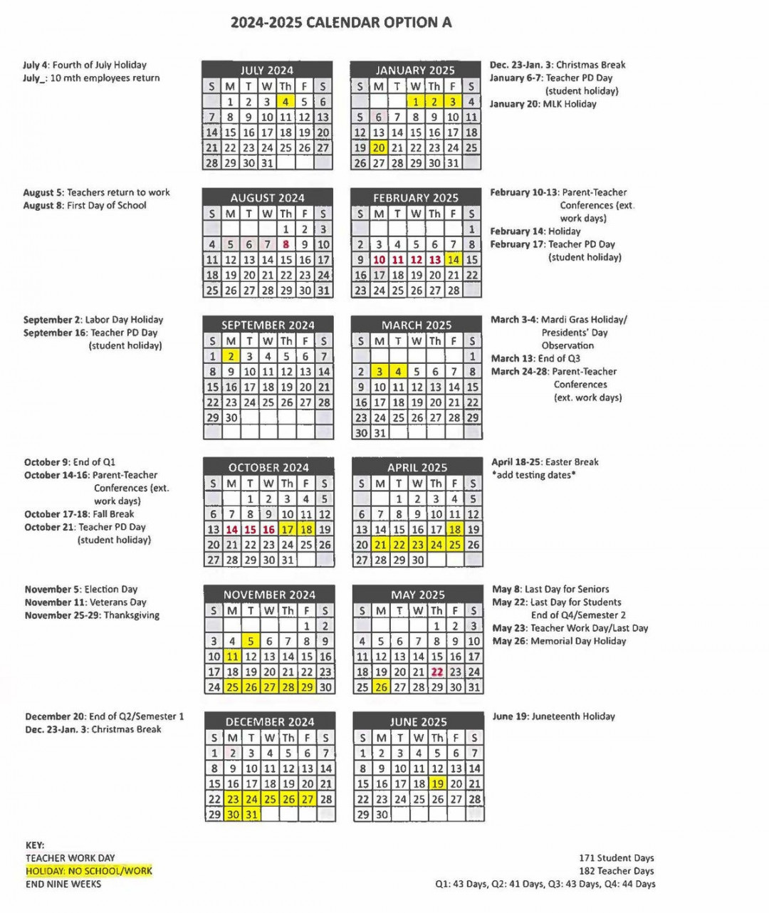 Rapides School Board approves calendar with Aug