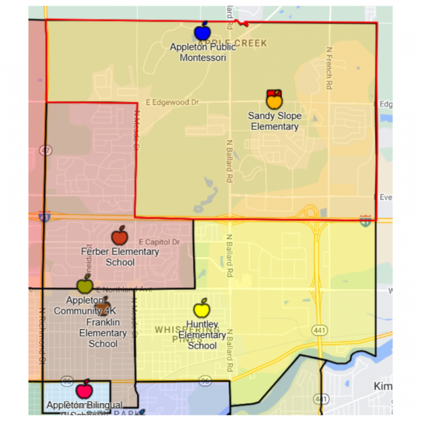 Which students will attend the new Sandy Slope Elementary School