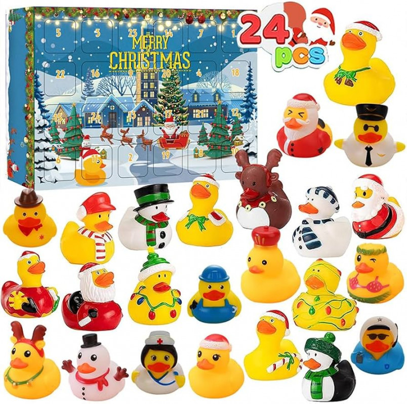 Rubber Duck Advent Calendar , Duck Advent Calendar ,  Pcs  Countdown Christmas Rubber Ducks Advent Calendar, Christmas Duck Advent  Calendar,