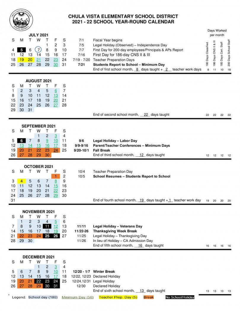 - School Year Calendar