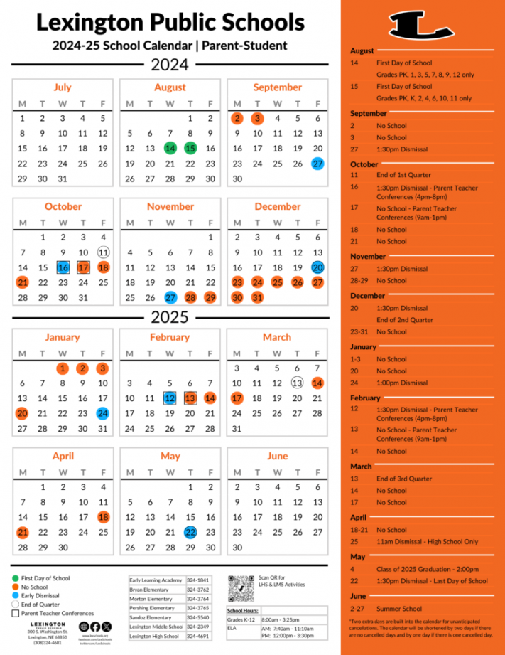 Calendar – Lexington Public Schools