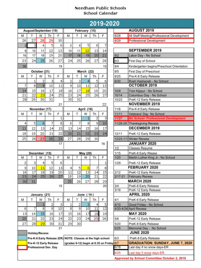 Needham - School Calendar  PDF  High Holy Days  Ten Days