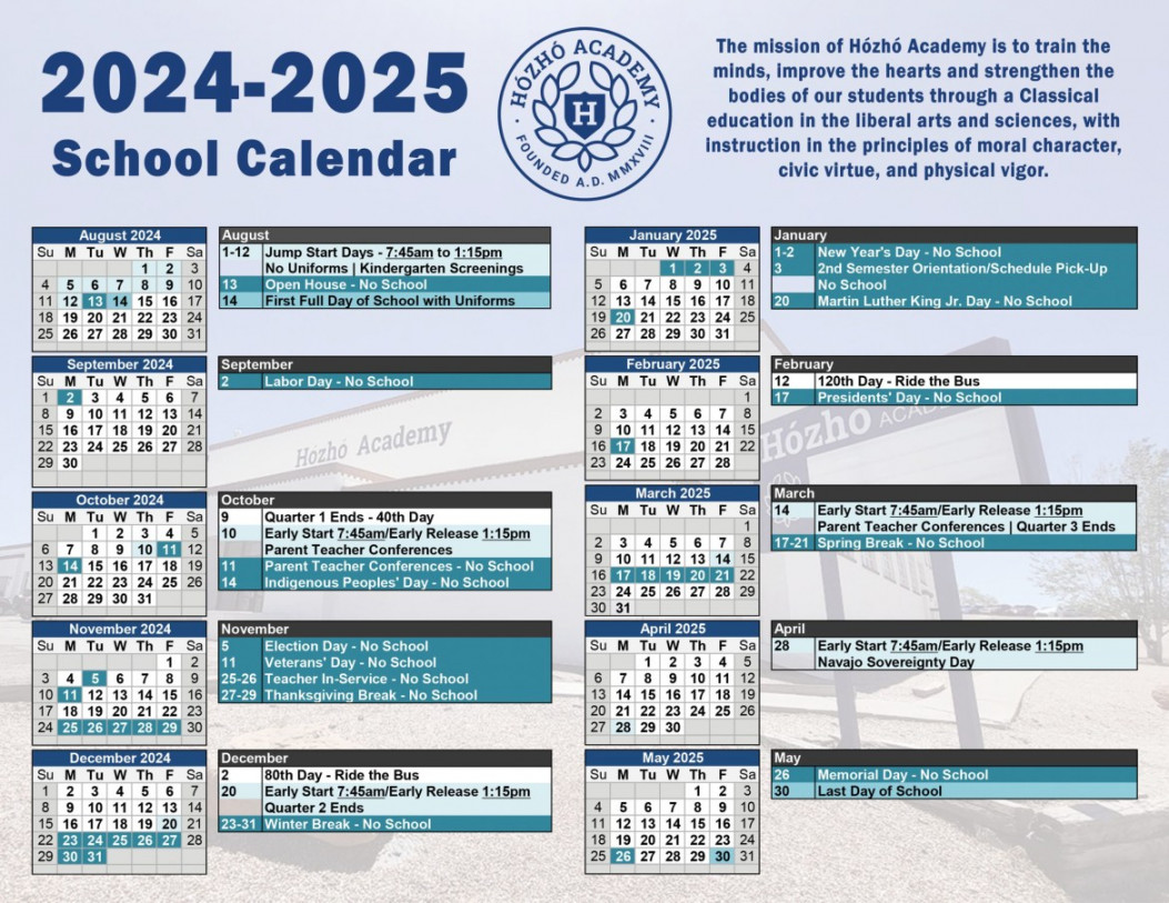 School Calendar - Hózhó Academy