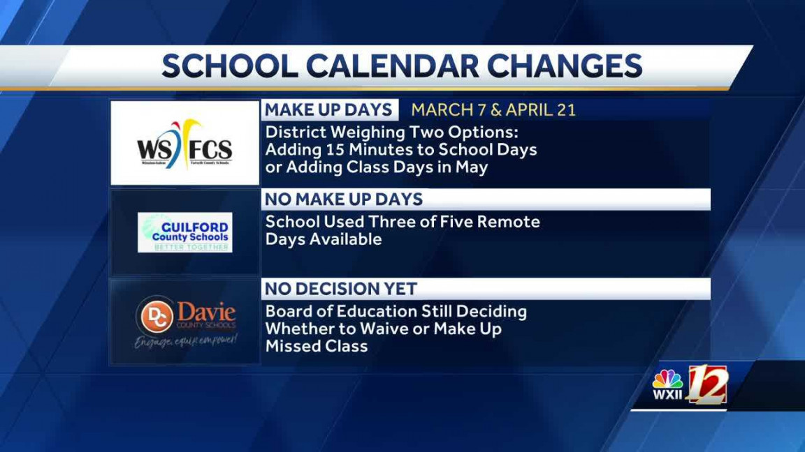 When are my school makeup days? Triad districts share new dates