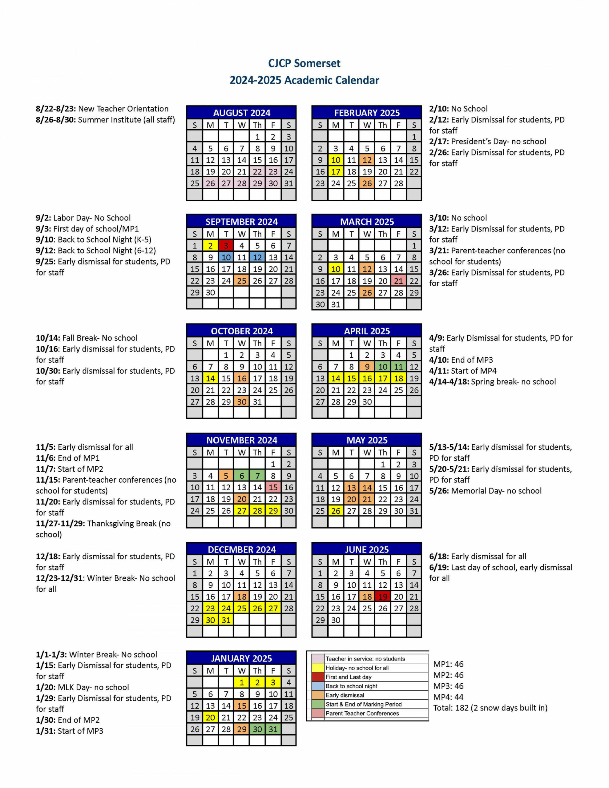 - Academic Calendars - Somerset & New Brunswick - CJCP