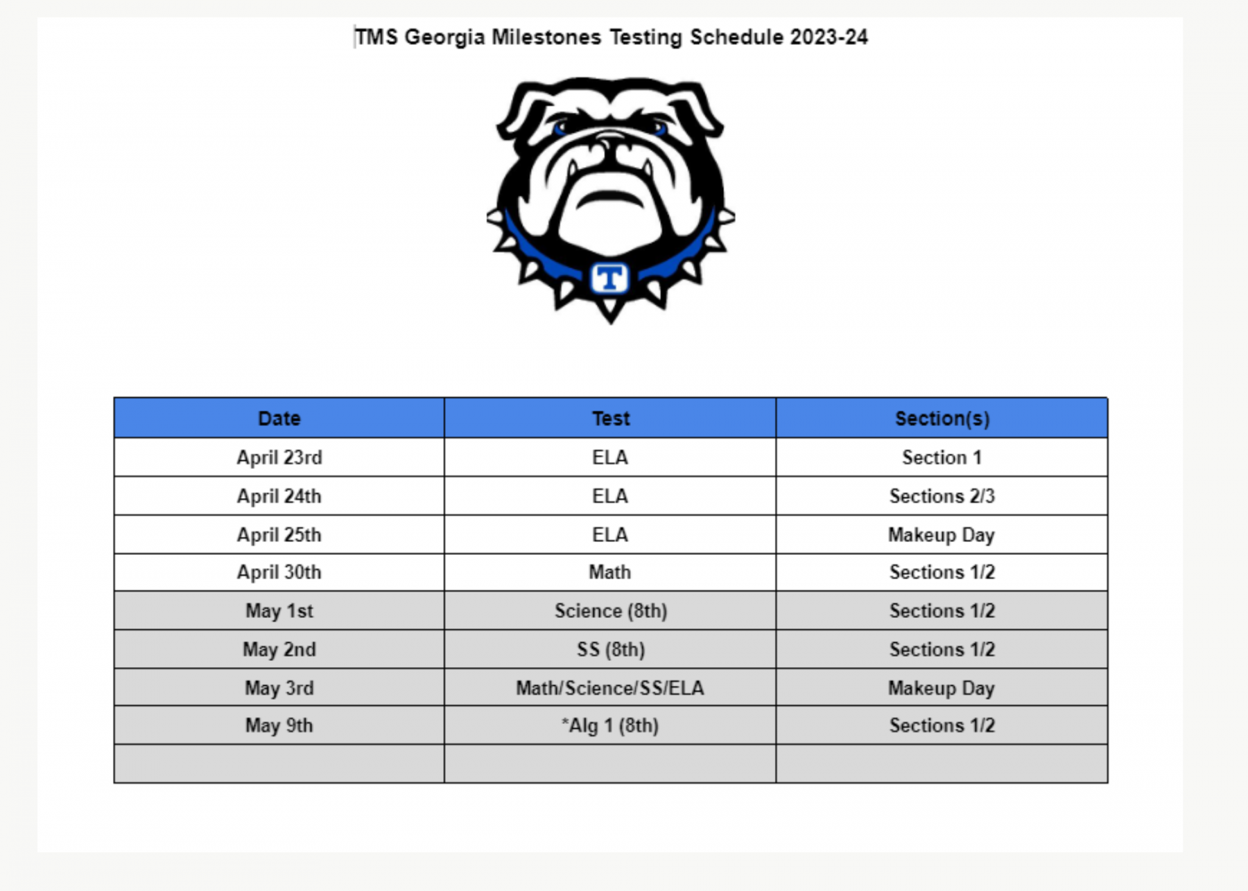 Calendar - Trion City Schools