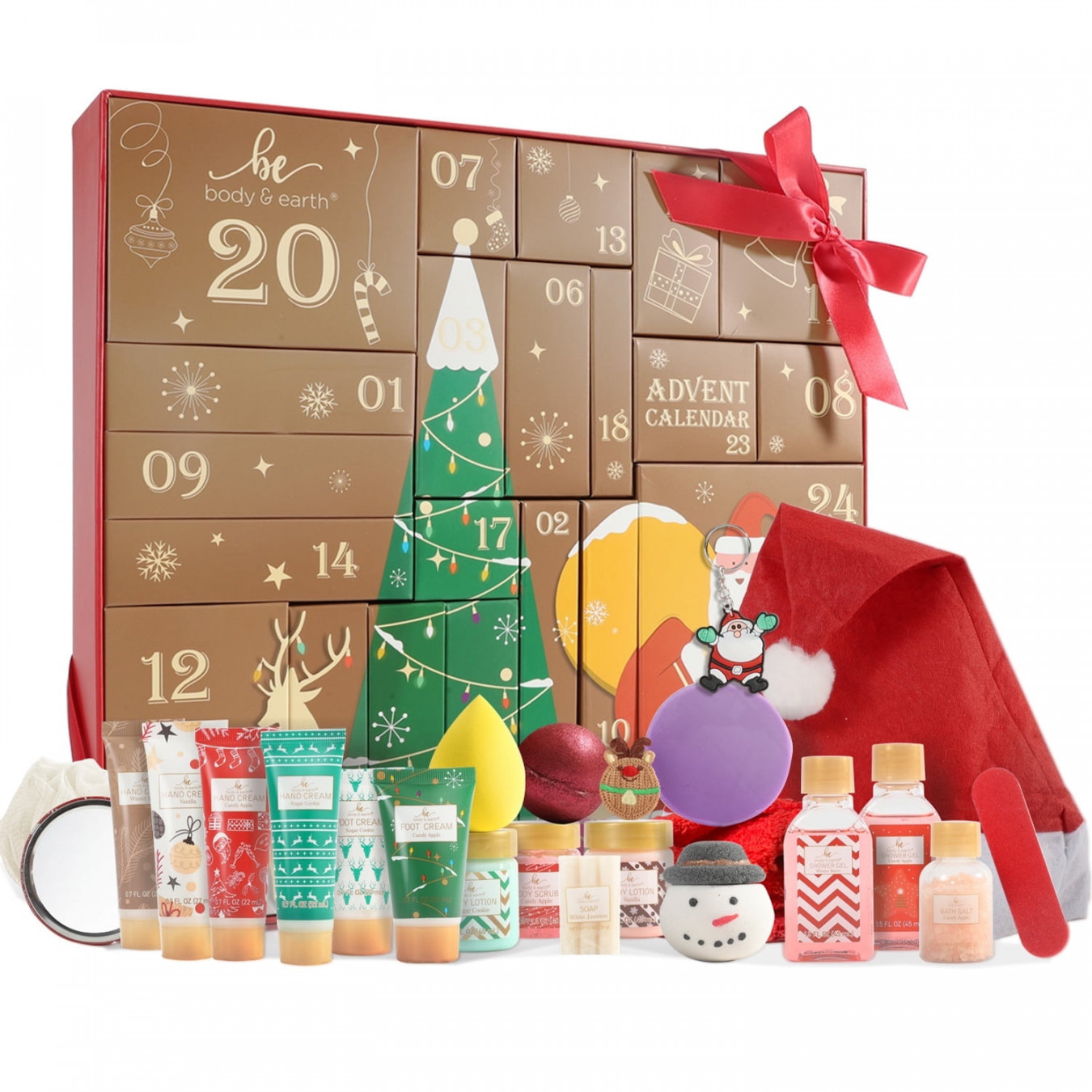 Christmas Gift Sets for Women -  Pcs Set of Advent Calendar 20, Bath  and Body Spa Gift Box for Holiday